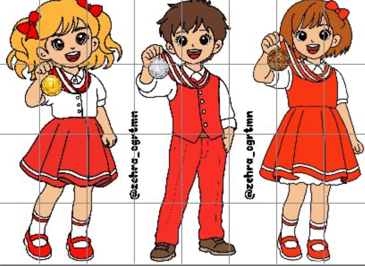 32 A4 Madalyalı Çocuklar Ayaklı Pano