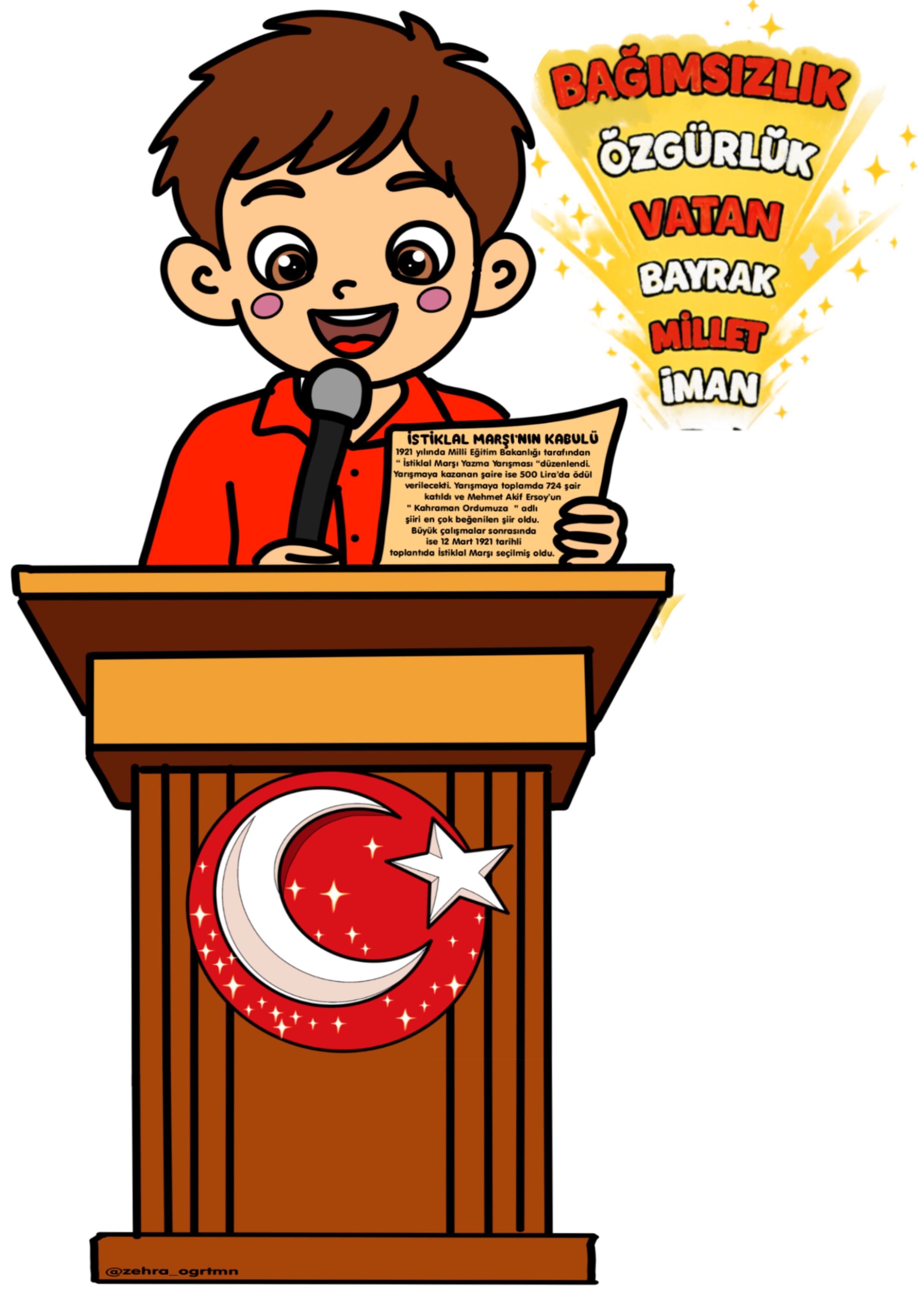 A4 Kürsüde Şiir Okuyan Çocuk