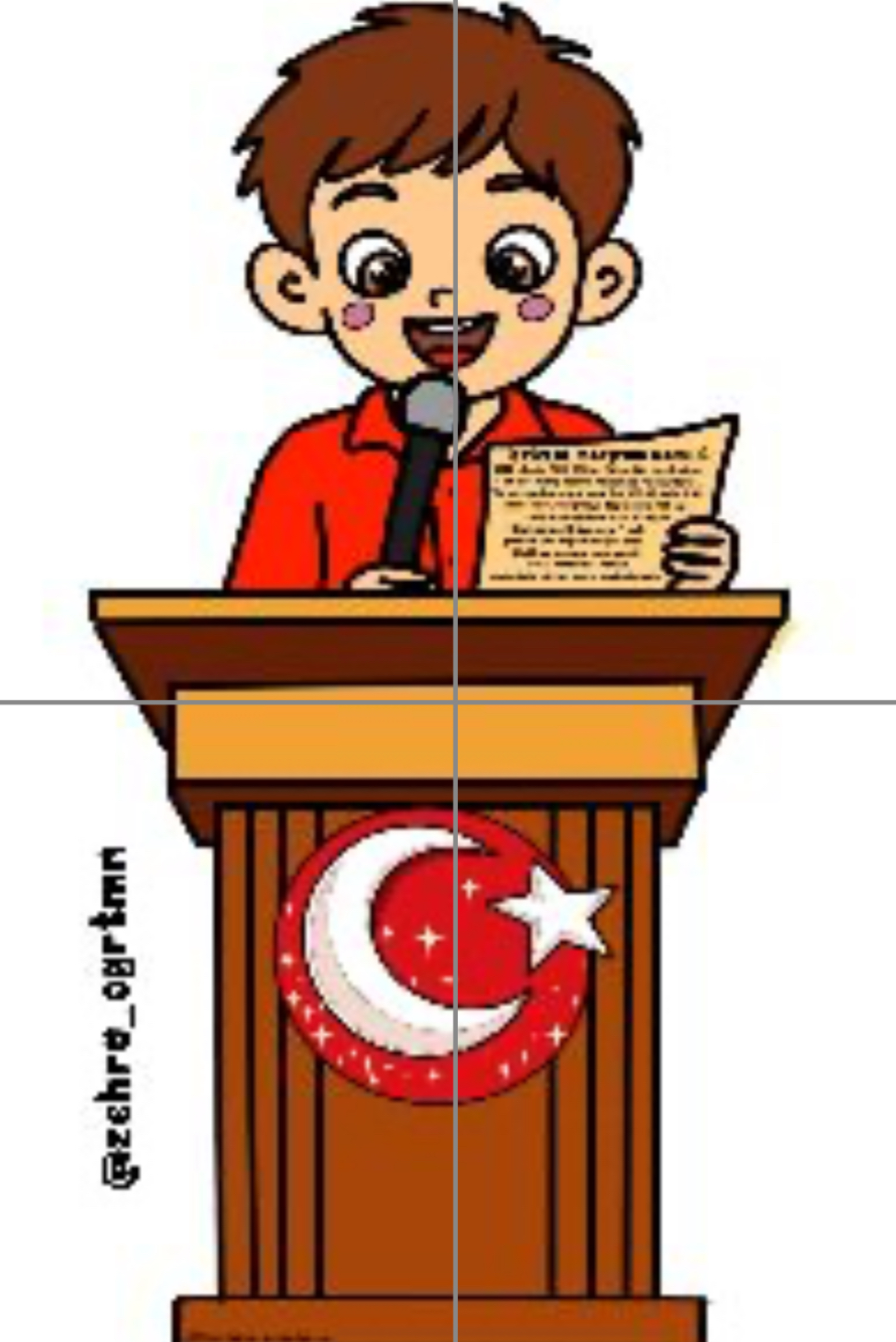 4 A4 Kürsüde Şiir Okuyan Çocuk