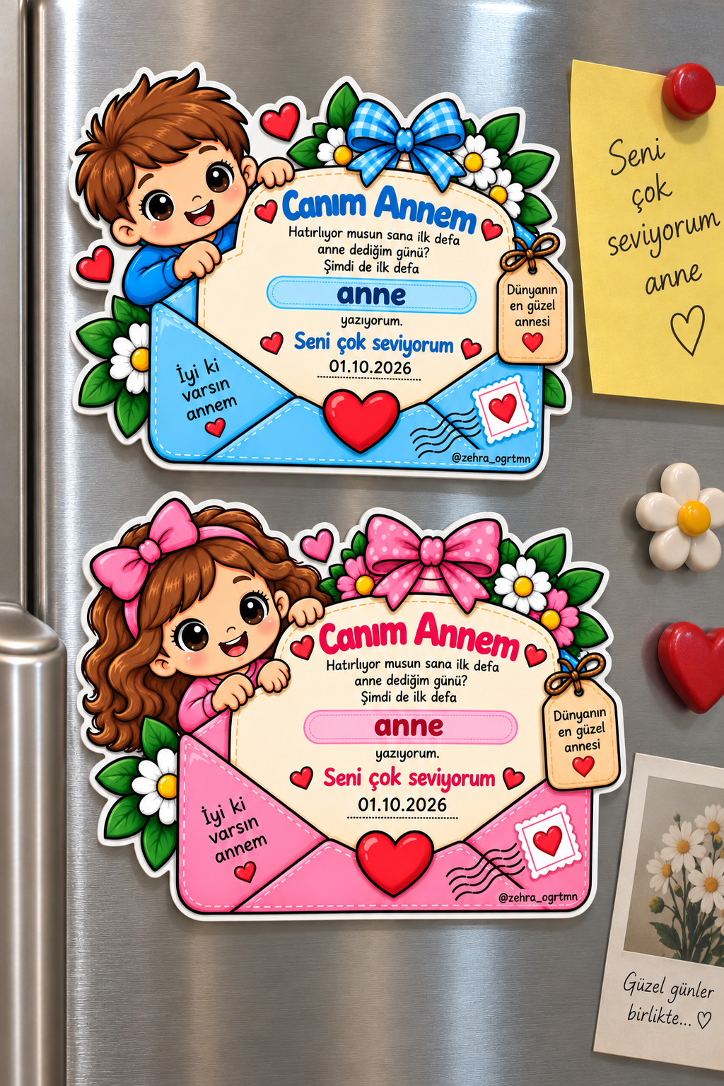 Anne Yazma Etkinliği Buzdolabı Magneti