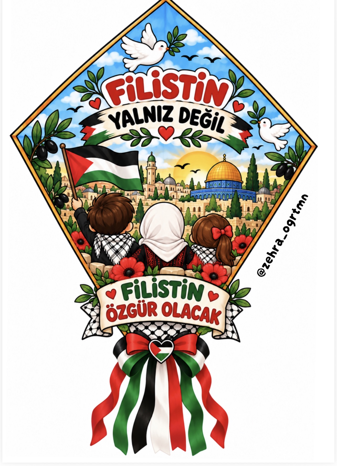Filistin Yalnız Değil Uçurtma - Ücretsiz İndir