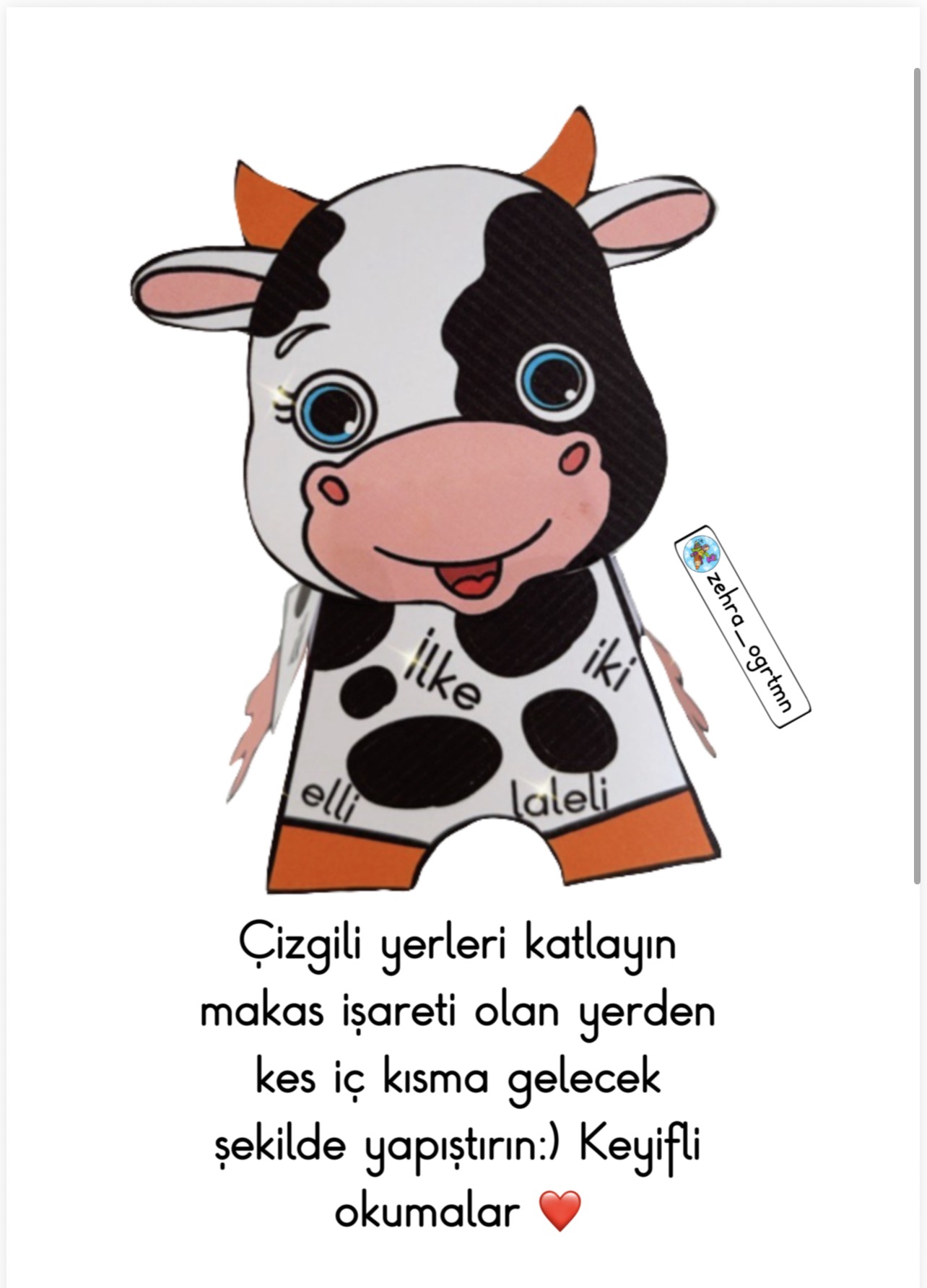 İ Sesi 3 Boyutlu İnek Etkinliği - Ücretsiz İndir