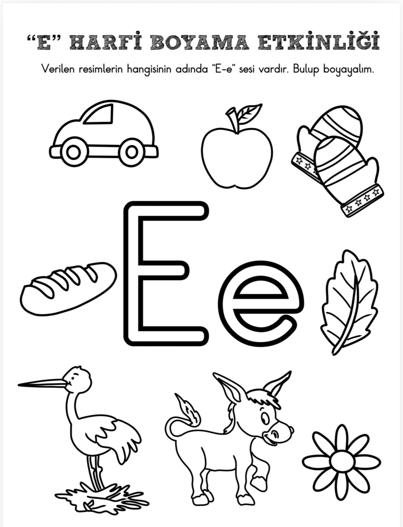 E Sesi Boyama Etkinliği - Ücretsiz İndir