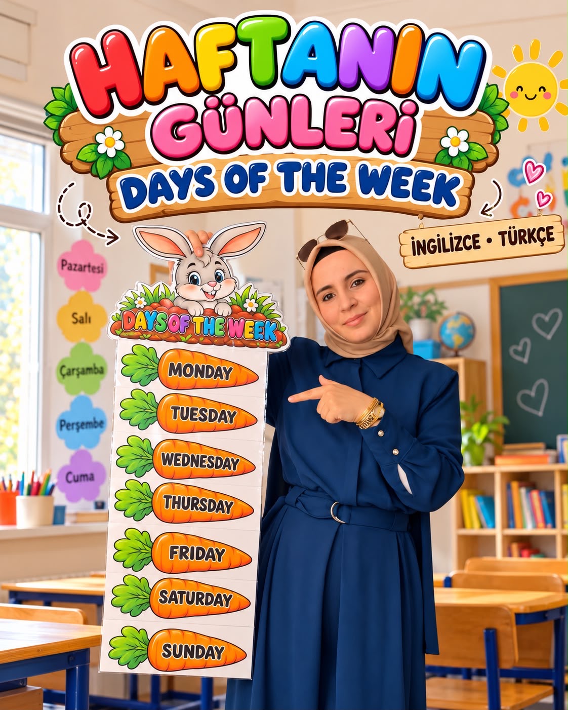 Haftanın Günleri İngilizce - Ücretsiz İndir